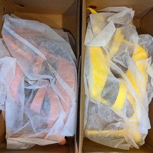 Bundled 2 pair: 4" mules: Yellow and Pink